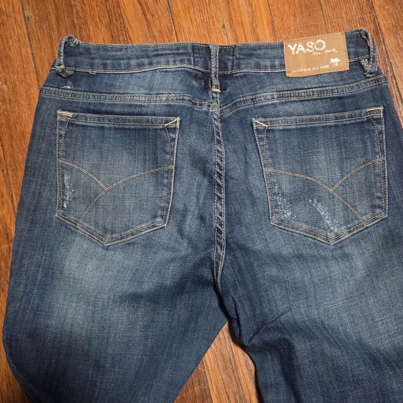 Classic Blue Distressed Skinny Jeans - Picture 2 of 3